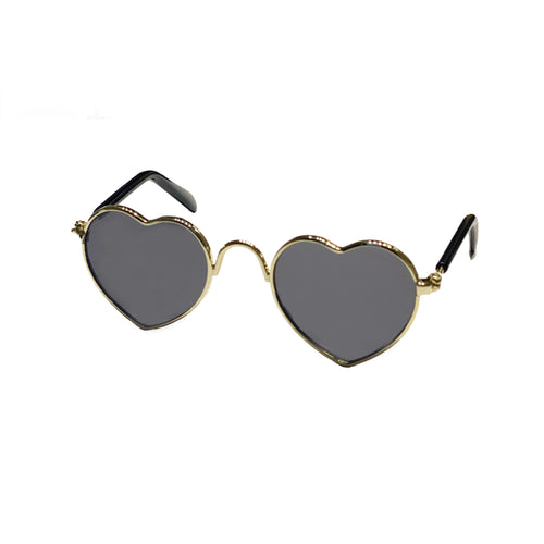 Heart Sunglasses in Gold by The Paw Wag Company