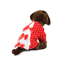 Three Tiered Tulle and Satin Bow Dog Dress in Red by The Paw Wag Company