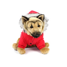 Bear Patch Fur Hood Coat in Red