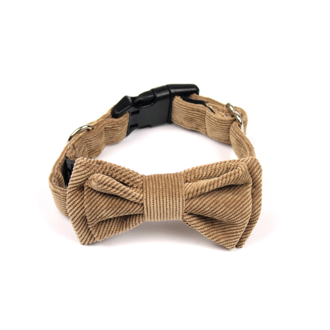Tan Corduroy Bow Tie by The Paw Wag Company for Dogs