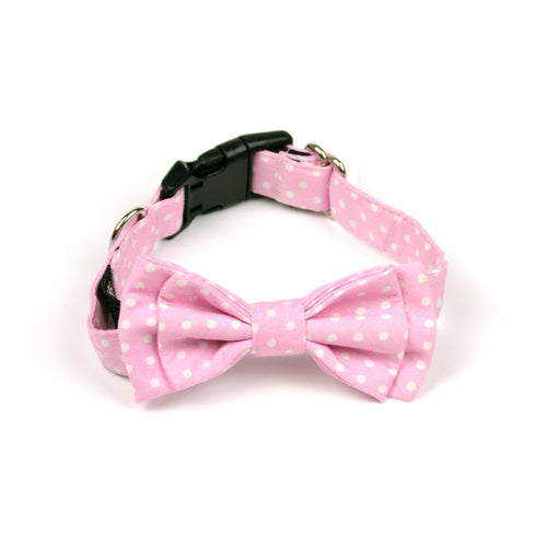 Pink Polka Dot Bow Tie by The Paw Wag Company for Dogs