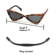 Cat Eye Triangle Sunglasses in Cheetah Print by The Paw Wag Company for Cats and Small Dogs.  Fashion Pet Glasses and Sunglasses.