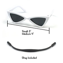 Cat Eye Triangle Sunglasses in White by The Paw Wag Company for Cats and Small Dogs.  Fashion Pet Glasses and Sunglasses.