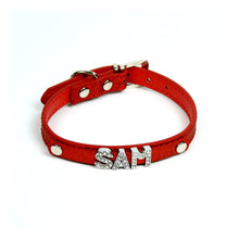 Custom Glitter Collar in Red by The Paw Wag Company