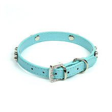 Rhinestone Dog Bone Collar in Light Blue by The Paw Wag Company