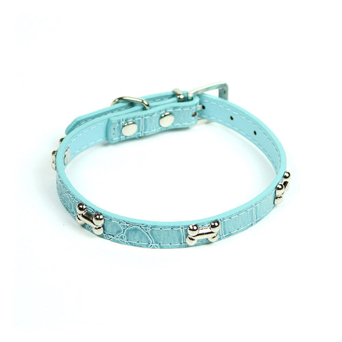Dog Bone Collar in Light Blue by The Paw Wag Company
