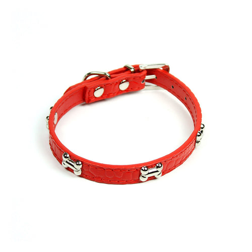 Dog Bone Collar in Red by The Paw Wag Company