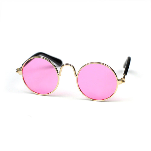 Round Sunglasses in Pink by The Paw Wag Company for Cats and Small Dogs.  Fashion Pet Glasses and Sunglasses.