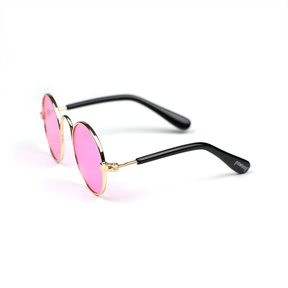 Round Pet Sunglasses in Pink THE PAW WAG COMPANY