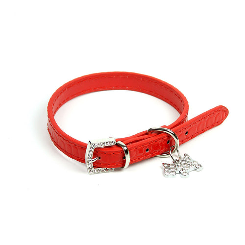 Terrier Charm Collar in Red by The Paw Wag Company