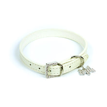 Terrier Charm Collar in White by The Paw Wag Company