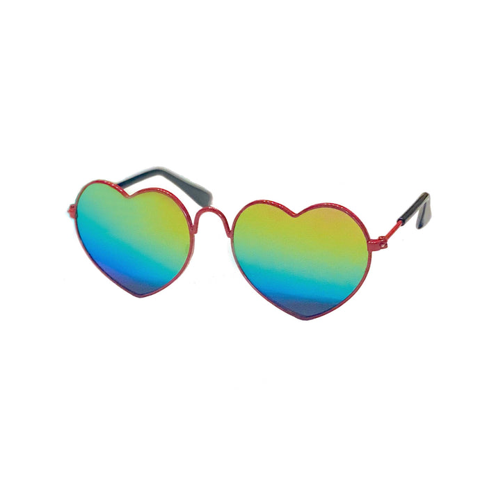 Heart Rainbow Sunglasses in Red by The Paw Wag Company