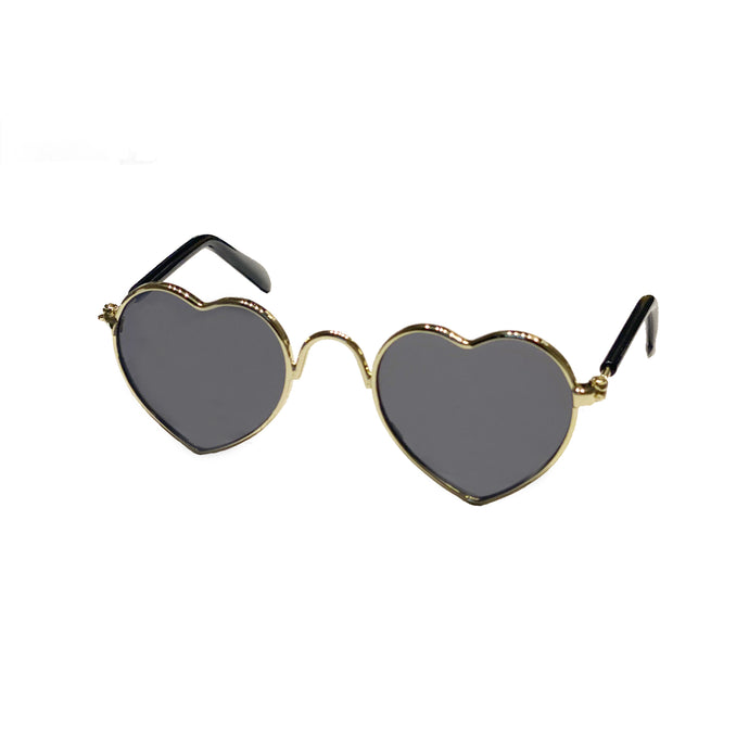 Heart Sunglasses in Gold by The Paw Wag Company