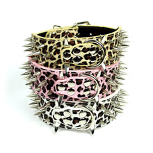 Leopard Print Spiked Collar by The Paw Wag Company