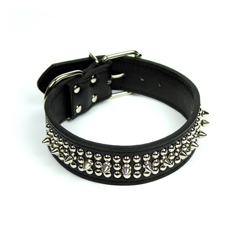 Spikes and Studds Collar in Black by The Paw Wag Company