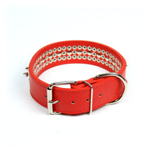 Spikes and Studds Collar in Red by The Paw Wag Company