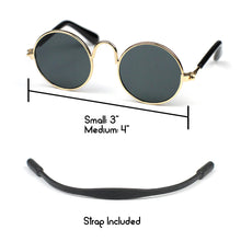 Round Sunglasses in Gold by The Paw Wag Company for Cats and Small Dogs.  Fashion Pet Glasses and Sunglasses.