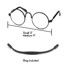 Round Glasses in Black by The Paw Wag Company for Cats and Small Dogs.  Fashion Pet Glasses and Sunglasses.