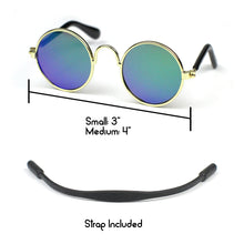 Round Sunglasses in Blue Mirror by The Paw Wag Company for Cats and Small Dogs.  Fashion Pet Glasses and Sunglasses.