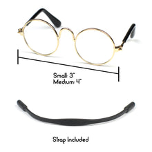 Round Glasses in Gold by The Paw Wag Company for Cats and Small Dogs.  Fashion Pet Glasses and Sunglasses.