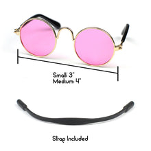 Round Sunglasses in Pink by The Paw Wag Company for Cats and Small Dogs.  Fashion Pet Glasses and Sunglasses.