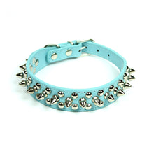 Petite Spiked and Studded Collar in Light Blue by The Paw Wag Company