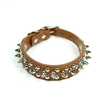 Petite Spiked and Studded Collar in Brown by The Paw Wag Company