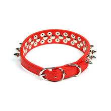 Petite Spiked and Studded Collar in Red by The Paw Wag Company