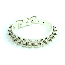 Petite Spiked and Studded Collar in White by The Paw Wag Company