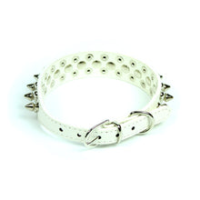 Petite Spiked and Studded Collar in White by The Paw Wag Company