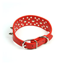 Rhinestones and Spikes Collar in Red by The Paw Wag Company