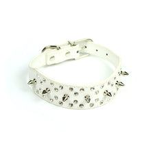 Rhinestones and Spikes Collar in White by The Paw Wag Company