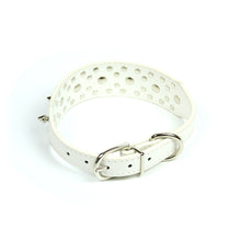 Rhinestones and Spikes Collar in White by The Paw Wag Company